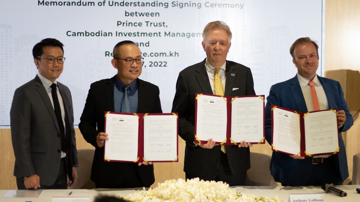 Prince Trust Cambodia Investment Management REAKH Sign MoU promoting Cambodia Trust Law