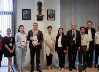 Institut Pasteur du Cambodge and b.Consulting Cambodia teams pose together after signing MoU on Food Safety Training and Best Practices Training Program.