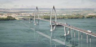 3D rendering of what the Cambodia-Korea Friendship Bridge will look like once it is constructed.