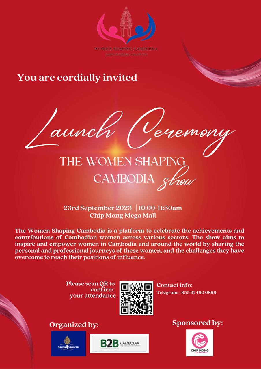 Launch Ceremony invite for the Women Shaping Cambodia show