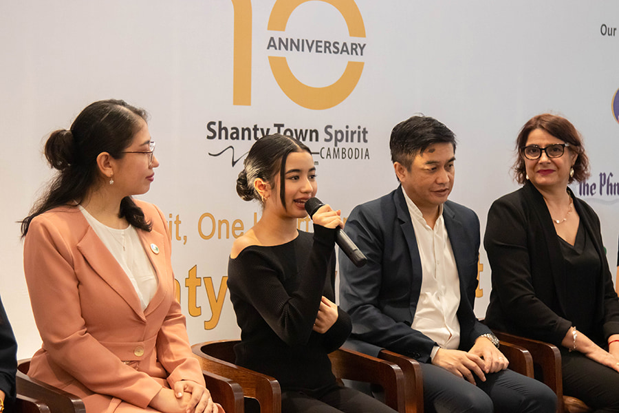 Princess Jenna speaks at the Shanty Town Spirit 10th anniversary press conference