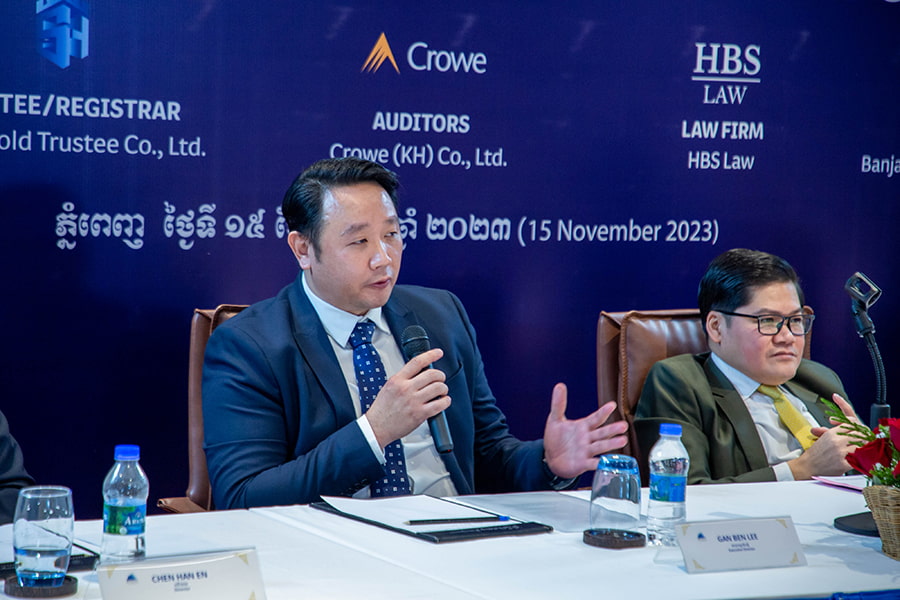 Ben Gan, Executive Director of Banjaran Asset Management (Cambodia) speaking at the BAMC Asia Equity Fund press conference
