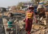 Construction workers in Cambodia